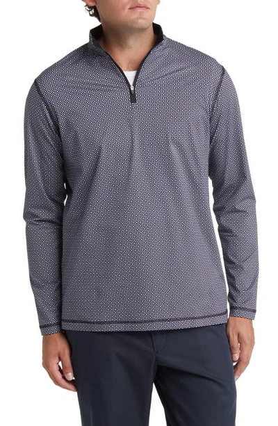 Bugatchi Ooohcotton® Print Quarter Zip Pullover In Turquoise