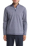 Bugatchi Ooohcotton® Print Quarter Zip Pullover In Navy