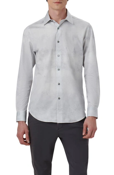 Bugatchi James Ooohcotton® Airbrush Print Button-up Shirt In Stone