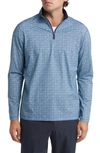 Bugatchi Ooohcotton® Print Quarter Zip Pullover In Peacock