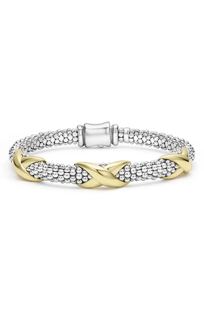 Lagos Embrace Station Bracelet In Silver/ Gold