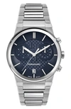 Ferragamo Men's 41mm  Sapphire Chrono Watch With Bracelet Strap In Stainless Steel