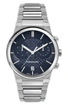 Ferragamo Sapphire Chrono Bracelet Watch In Stainless Steel