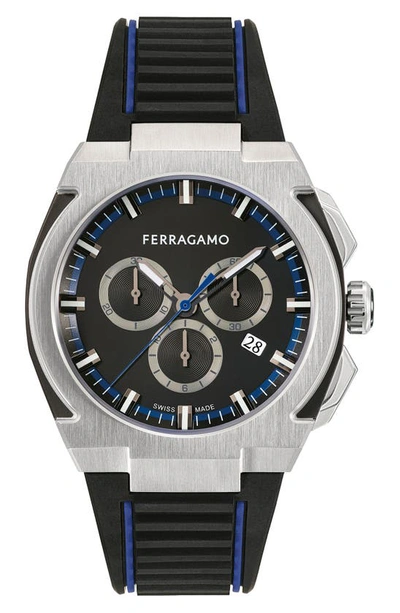 Ferragamo Edge Chrono Chronograph, 43mm In Black