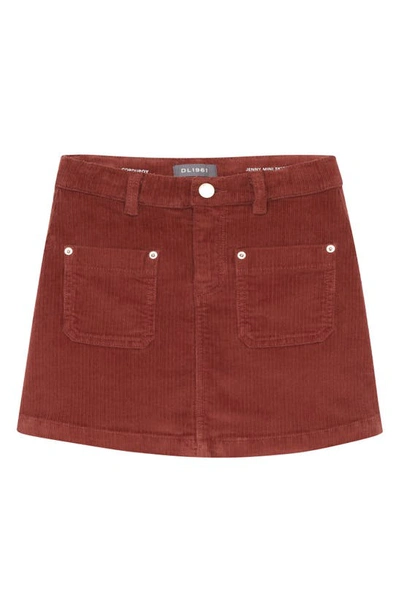 Dl1961 Kids' Girl's Jenny Velvet Corduroy Skirt In Paprika