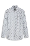 Bugatchi Ooohcotton® Print Button-up Shirt In Cement