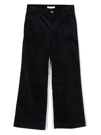 Chloé Kids' Wide-leg Corduroy Trousers In Blue