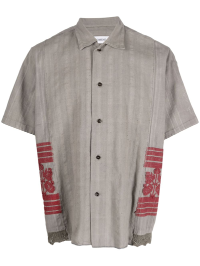 Damir Doma Embroidered Cotton Shirt In Grey