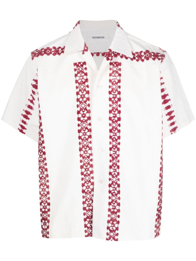 Damir Doma Embroidered-motif Cotton Shirt In Neutrals