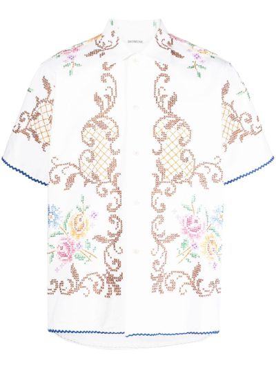 Damir Doma Embroidered-design Cotton Shirt In Neutrals