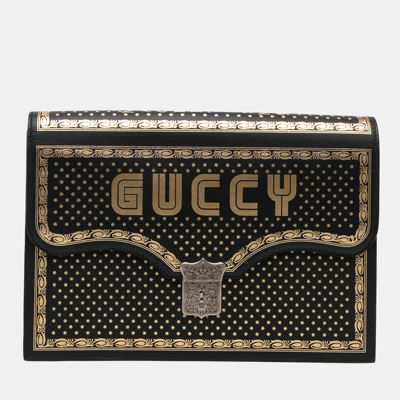 Pre-owned Gucci Black Portfolio Clutch Bag