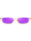 Gucci Gg Logo Rectangle-frame Sunglasses In 2300s1 Gold