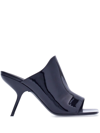Ferragamo 95 Nappa Leather Mules In Blau
