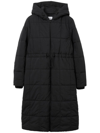 Burberry Quilted Hooded Coat In Schwarz