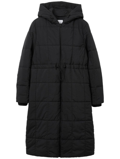 Burberry Quilted Hooded Long-sleeve Coat In Black