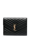 Saint Laurent Cassandre Matelassé Leather Clutch Bag In Schwarz