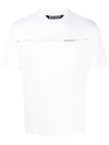 Palm Angels Logo-stripe Crew-neck T-shirt In Weiss