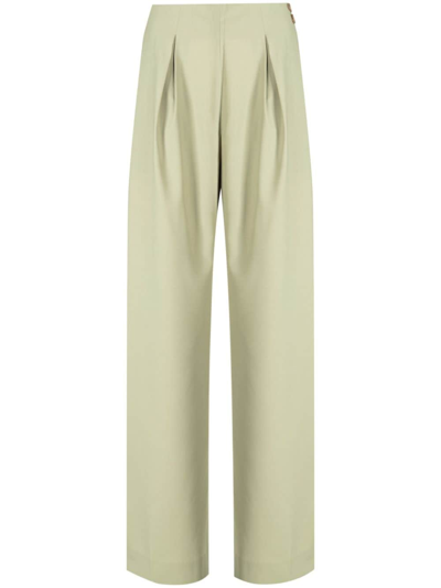 Rejina Pyo Reine Pleated Tailored Trousers In Grün