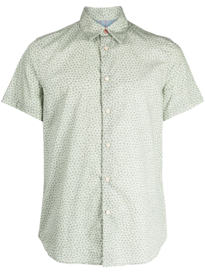 Ps By Paul Smith Floral-print Cotton Shirt In Grün