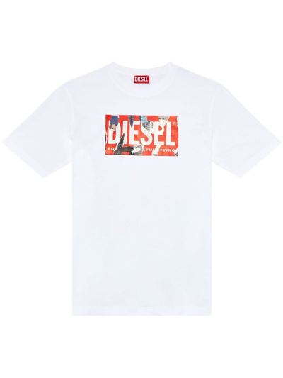 Diesel T-just-l13 T-shirt In White