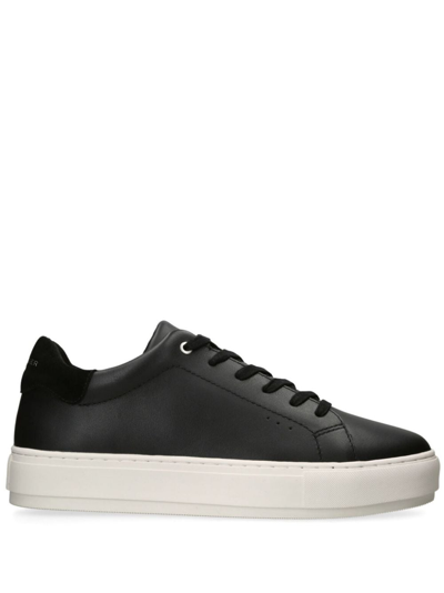 Kurt Geiger London Mens Black Lennon Logo-embossed Leather Low-top Trainers