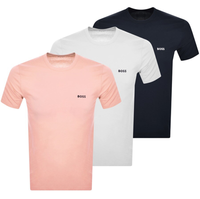 Hugo Boss Boss Multi Colour Triple Pack T Shirts In Navy