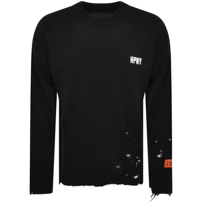 HERON PRESTON HERON PRESTON LOGO KNIT JUMPER BLACK