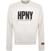 Heron Preston Flocked Logo Cotton Sweatshirt In White