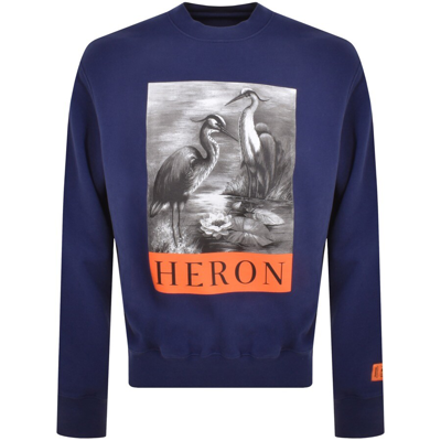Heron Preston Heron Print Sweatshirt In Navy