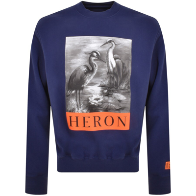 Heron Preston Sweatshirt With Print In Navy