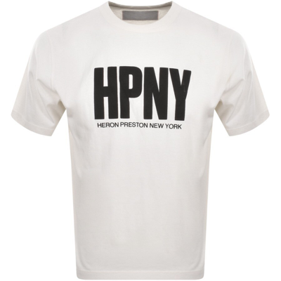 Heron Preston T-shirt In Organic Cotton With Reg Hpny Logo Print In White