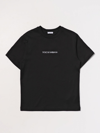 Dolce & Gabbana Kids' Cotton T-shirt In Black