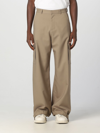 Off-white Ow Emb Drill Mid-rise Wide Leg Trousers In Beige