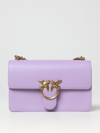 Pinko Love One Bag In Leather With Applied Logo In Lilac