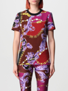 Versace Jeans Couture Purple Chain Couture Long Sleeve T-shirt In Multicolor