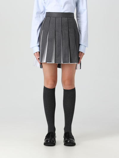 THOM BROWNE SKIRT THOM BROWNE WOMAN COLOR GREY,E61757020