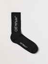 Off-white Bookish Big Logo Cotton Mid Calf Socks In Black