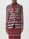 Missoni Knitted Blazer With Contrasting Pattern In Pink