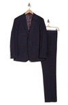 English Laundry Trim Fit Plaid Two-button Suit In Blue