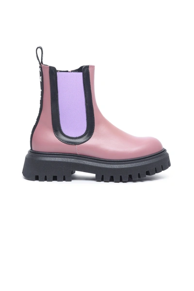 Marni Kids' Chelsea Boots With Coloured Elastic Bands In Pink