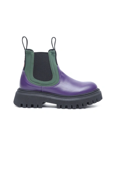 Marni Kids' Multicolor Chelsea Boots In Violet