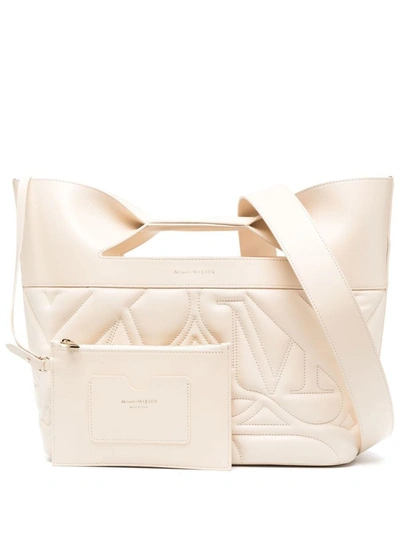 Alexander Mcqueen The Bow Quilted Tote Bag In Neutrals