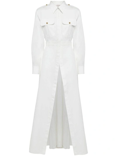 Alexander Mcqueen Cutaway Military Shirt In Optic White
