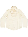 Balenciaga Long-sleeve Hooded Blouse In White