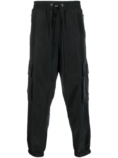Balmain Tapered Cargo Trousers In Nero