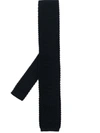 Brunello Cucinelli Knit Silk Skinny Tie In Blue