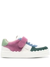 Chloé Panelled Touch-strap Sneakers In Creamy Lilac