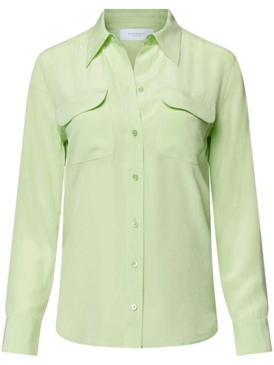 Equipment - Slim Signature Shirt In Peppermint - Atterley In Green