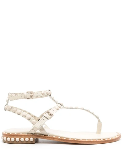 Ash Leather Paros Sandals In White