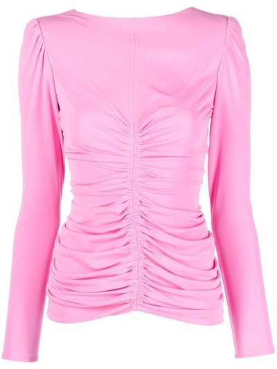 Givenchy Ruched Top In Crepe In Pink